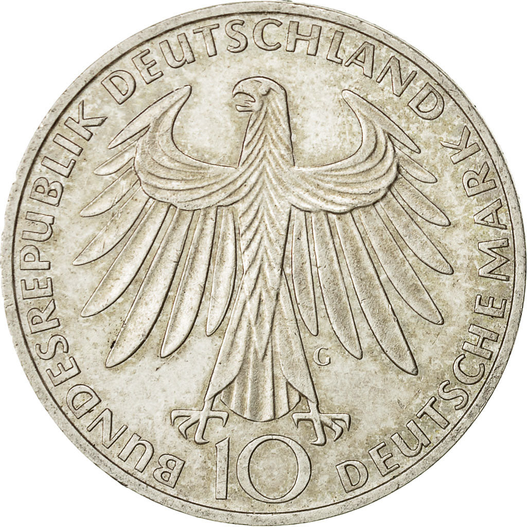 Coin, GERMANY - FEDERAL REPUBLIC, 10 Mark, 1972, Karlsruhe, AU(55-58), Silver