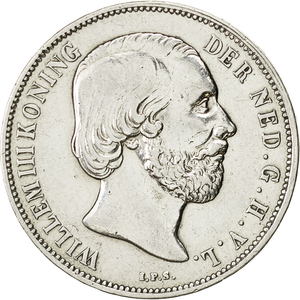 Coin, Netherlands, William III, Gulden, 1865, EF(40-45), Silver, KM:93