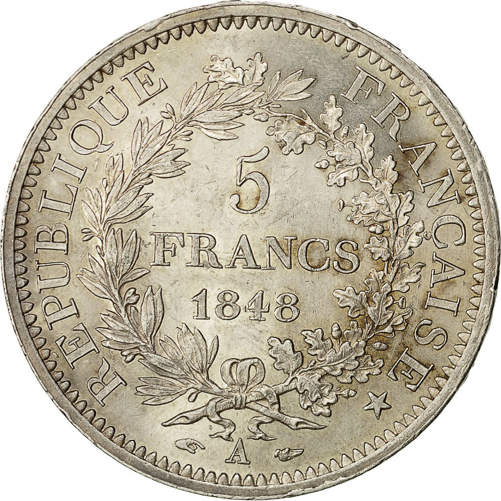 Coin, France, Hercule, 5 Francs, 1848, Paris, AU(55-58), Silver, KM:756.1