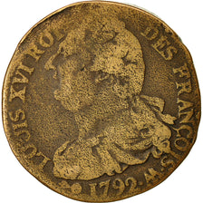 Coin, France, 2 sols françois, 2 Sols, 1792, Metz, F(12-15), Bronze, KM:603.2