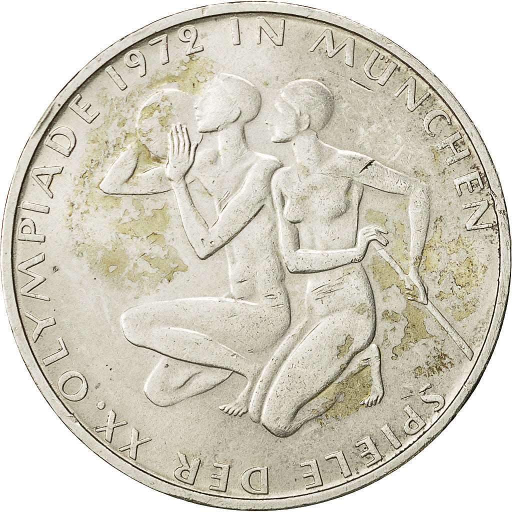 Coin, GERMANY - FEDERAL REPUBLIC, 10 Mark, 1972, Munich, AU(50-53), Silver