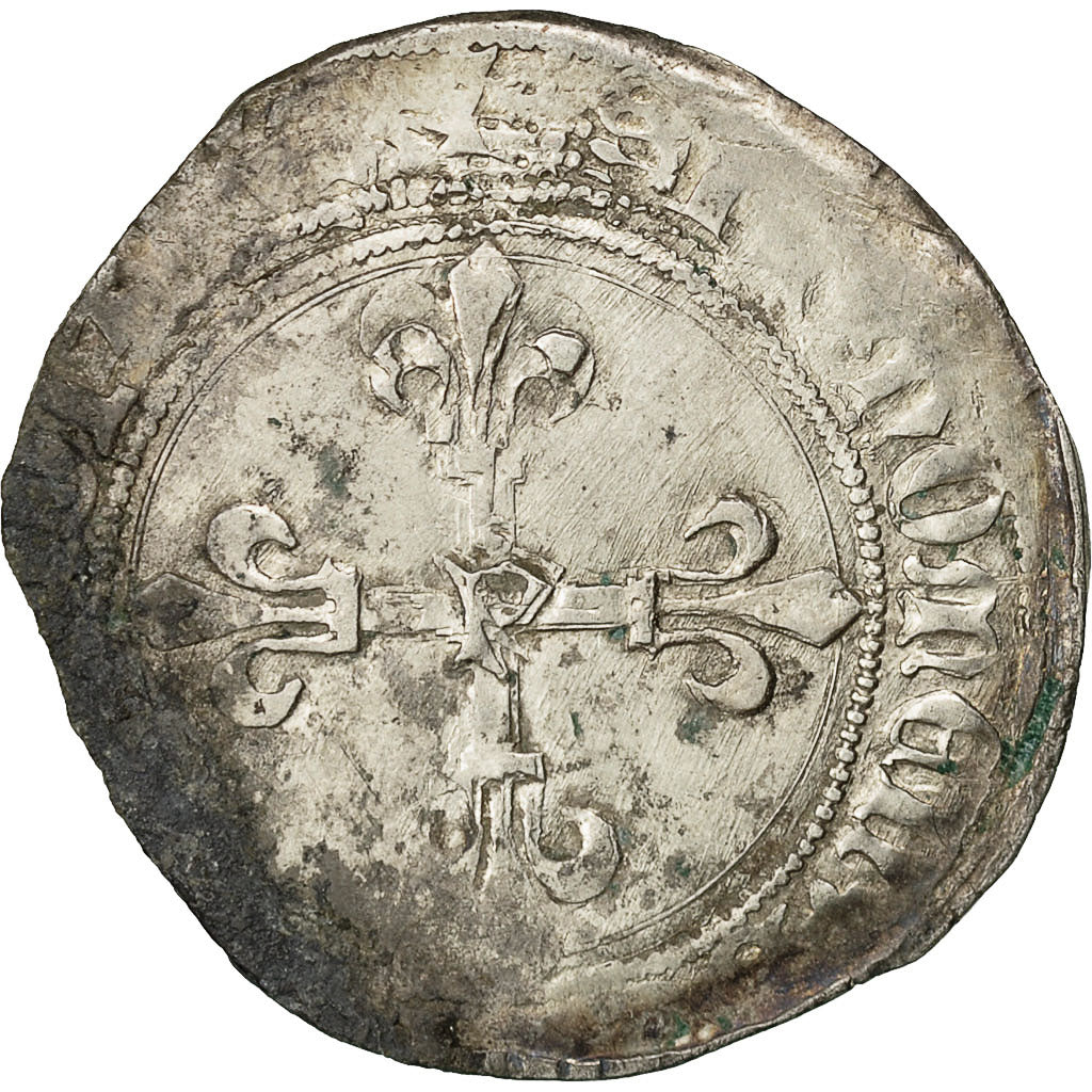 Moneda, Francia, Louis XI, Gros de Roi, Perpignan, BC, Plata, Duplessy:548