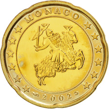 Monaco, 20 Euro Cent, 2002, SPL, Ottone, KM:171