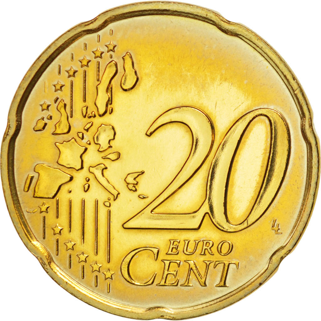 Monaco, 20 Euro Cent, 2002, SPL, Ottone, KM:171