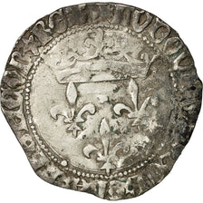Moneda, Francia, Louis XI, Gros de Roi, Tournai, BC+, Plata, Duplessy:548