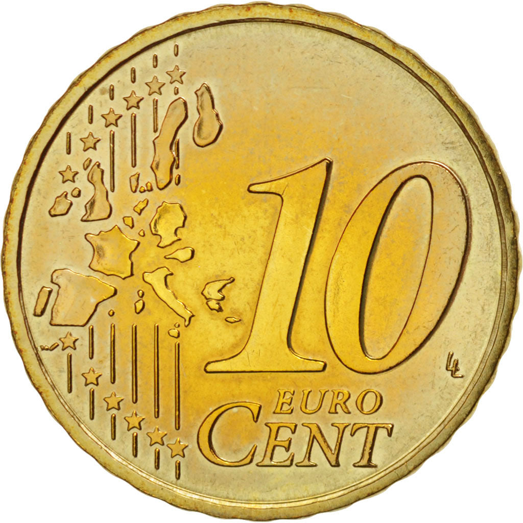 Monaco, 10 Euro Cent, 2002, KM:170