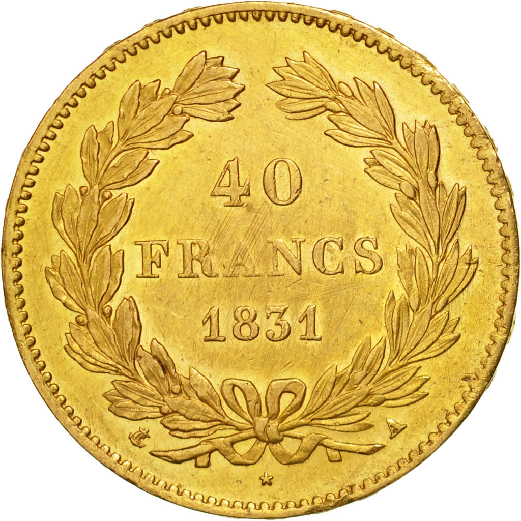 Moneta, Francia, Louis-Philippe, 40 Francs, 1831, Paris, BB+, Oro, KM:747.1