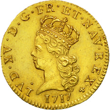 Coin, France, Louis XV, Louis d'Or, 1717, Paris, AU(55-58), Gold, KM:430.1