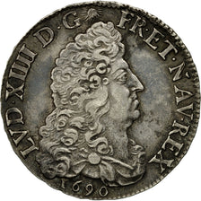 Moneta, Francia, Louis XIV, 1/2 Écu aux 8 L, 1/2 Ecu, 1690, Amiens, BB+
