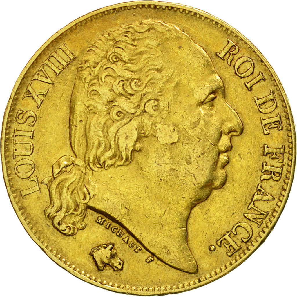 Coin, France, Louis XVIII, Louis XVIII, 20 Francs, 1817, Paris, EF(40-45), Gold