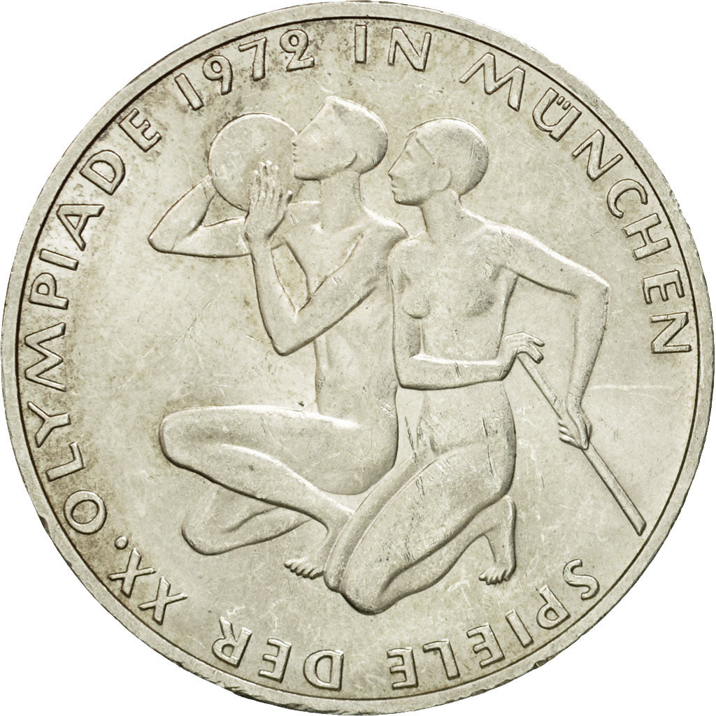 Monnaie, République fédérale allemande, 10 Mark, 1972, Hambourg, SUP, Argent