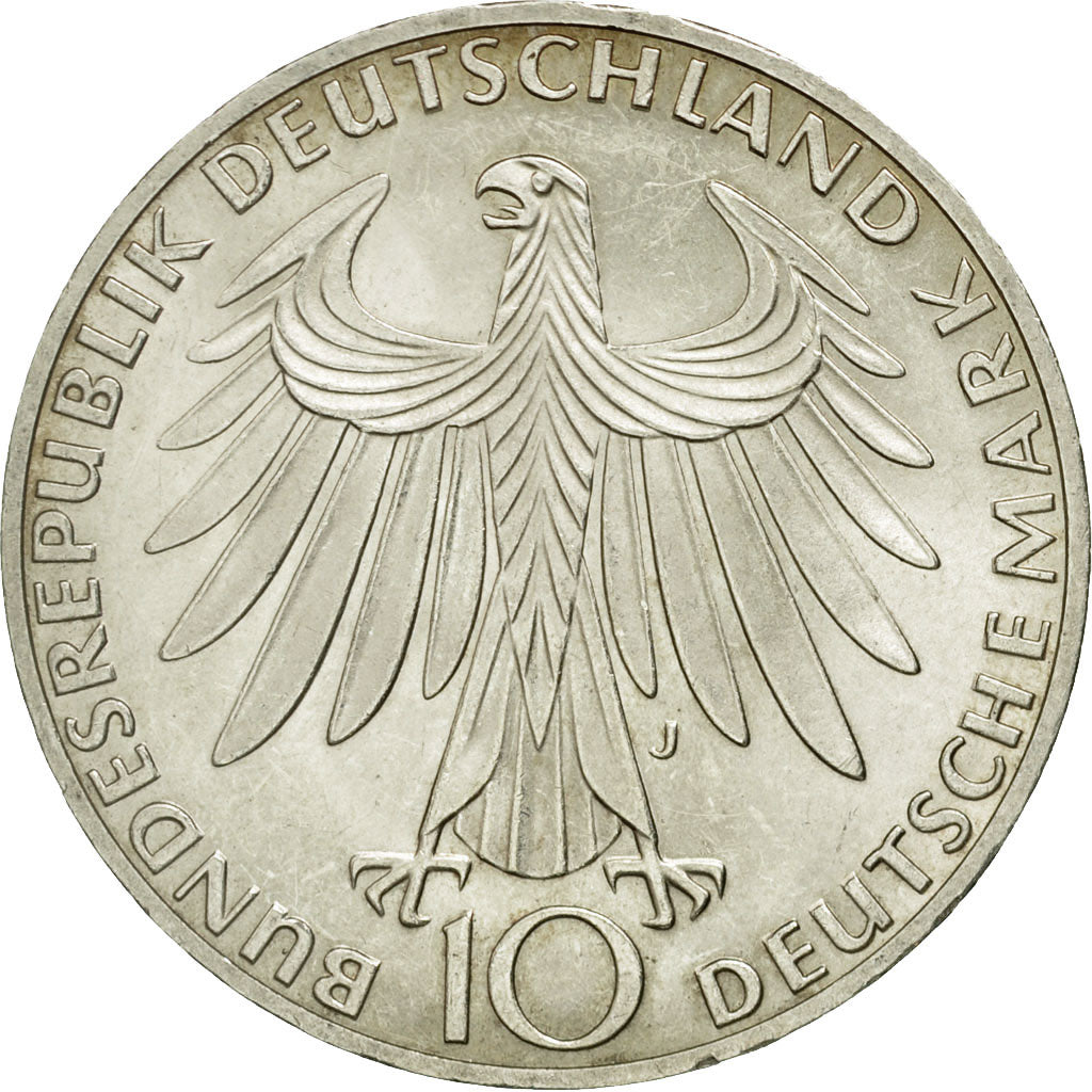 Monnaie, République fédérale allemande, 10 Mark, 1972, Hambourg, SUP, Argent