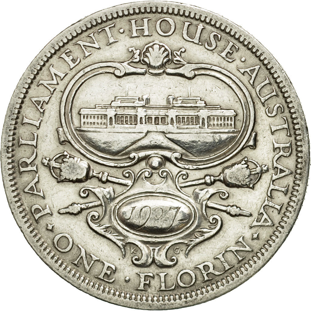 Coin, Australia, George V, Florin, 1927, Melbourne, VF(30-35), Silver, KM:31