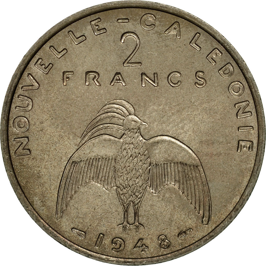 Coin, New Caledonia, 2 Francs, 1948, Paris, MS(60-62), Nickel-Bronze, KM:E6