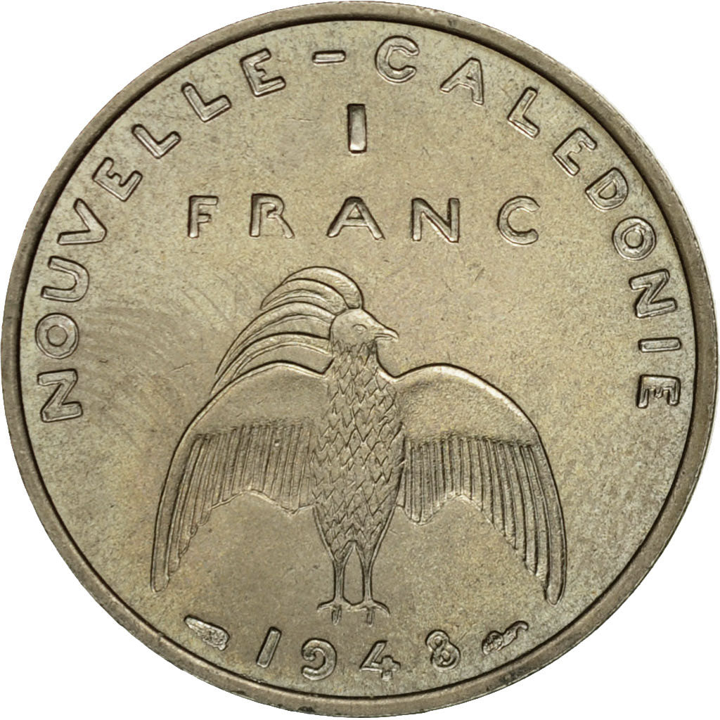 Coin, New Caledonia, Franc, 1948, Paris, MS(60-62), Nickel-Bronze, KM:E4