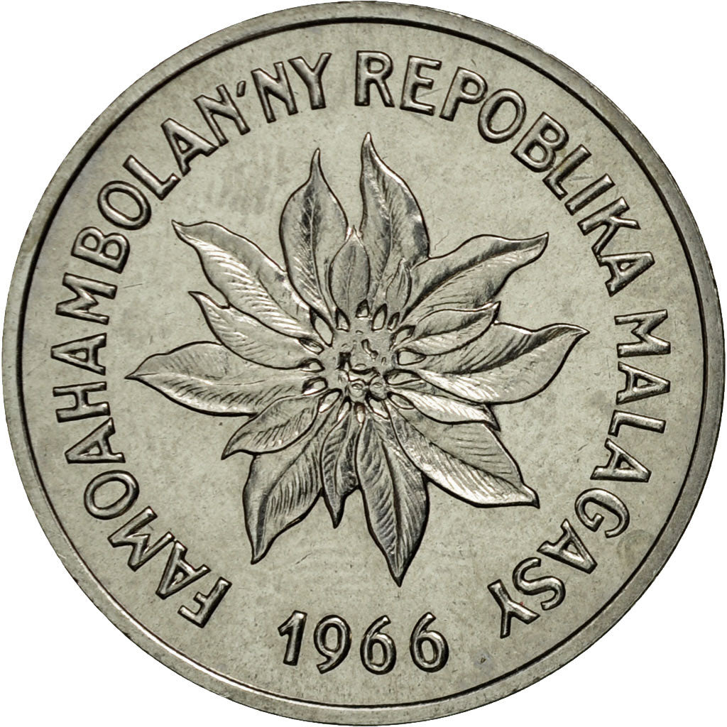 Coin, Madagascar, 5 Francs, 1966, Paris, MS(60-62), Stainless Steel, KM:E8