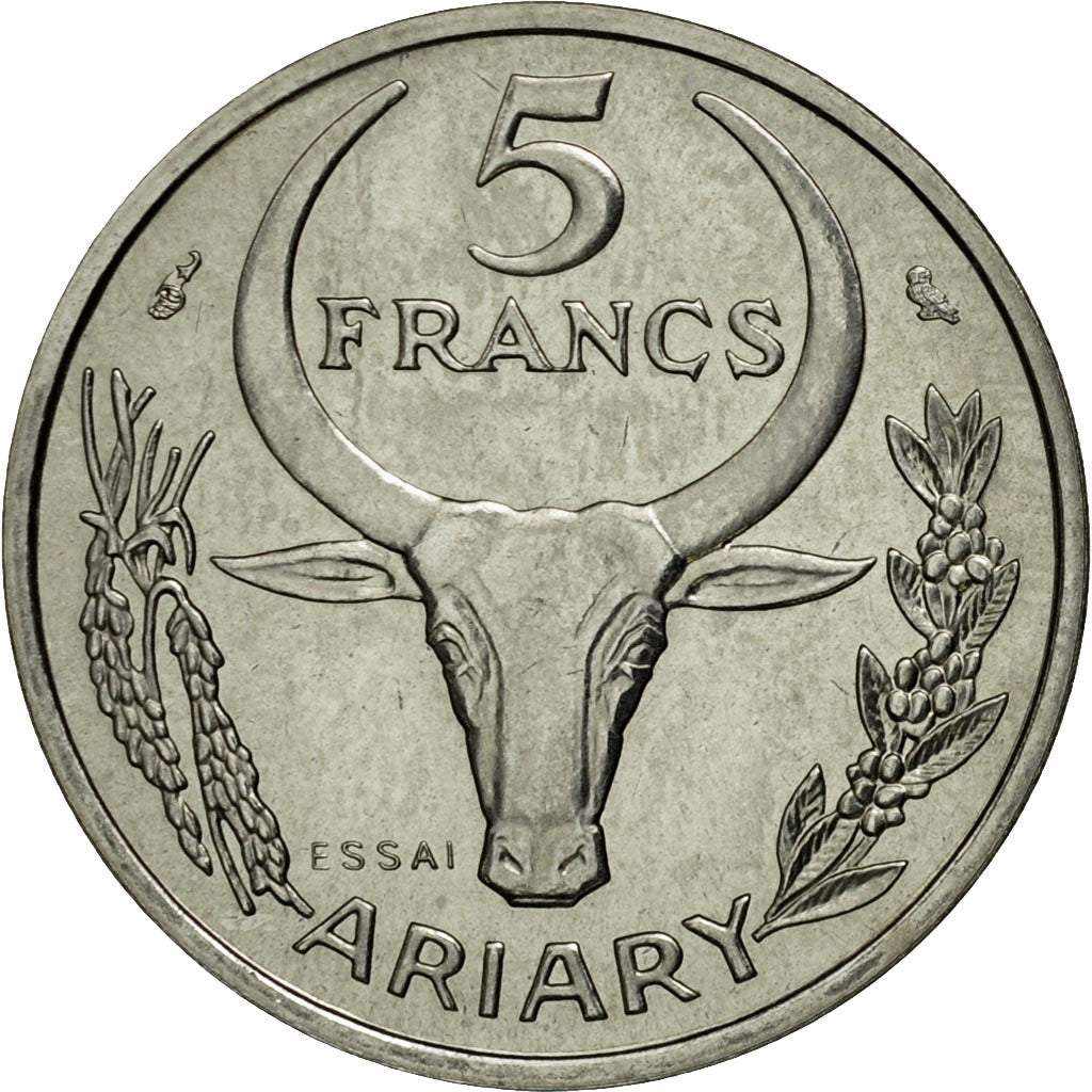 Coin, Madagascar, 5 Francs, 1966, Paris, MS(60-62), Stainless Steel, KM:E8