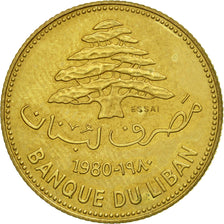 Monnaie, Lebanon, 25 Piastres, 1980, SPL, Nickel-brass, KM:E13