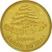 Moneda, Líbano, 25 Piastres, 1980, SC, Níquel - latón, KM:E13