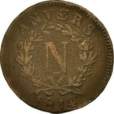 Coin, FRENCH STATES, ANTWERP, 10 Centimes, 1814, Antwerp, VF(20-25), Bronze