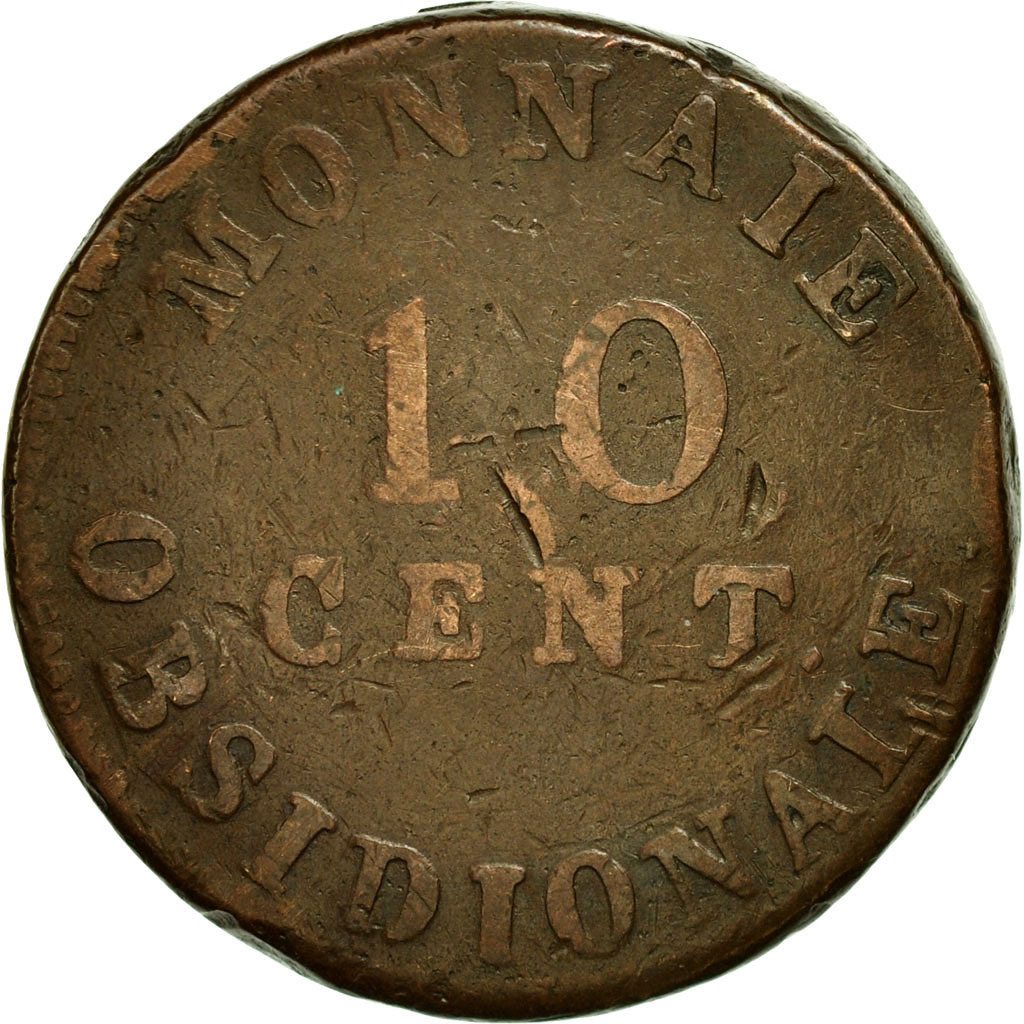 Coin, FRENCH STATES, ANTWERP, 10 Centimes, 1814, Antwerp, VF(20-25), Bronze