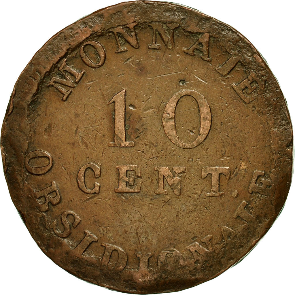 Moneta, STATI FRANCESI, ANTWERP, 10 Centimes, 1814, Antwerp, B+, Bronzo, KM:5.4