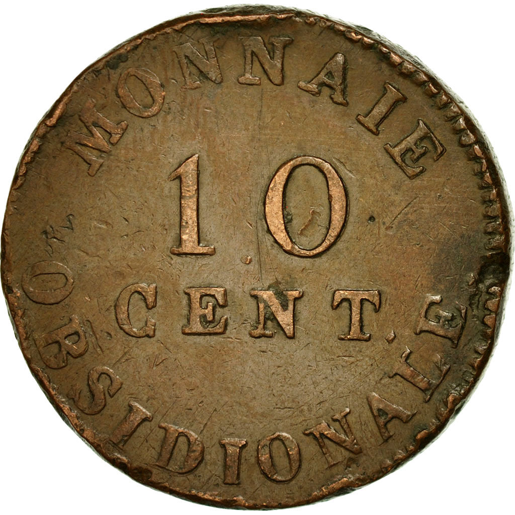 Coin, FRENCH STATES, ANTWERP, 10 Centimes, 1814, Antwerp, VF(30-35), Bronze
