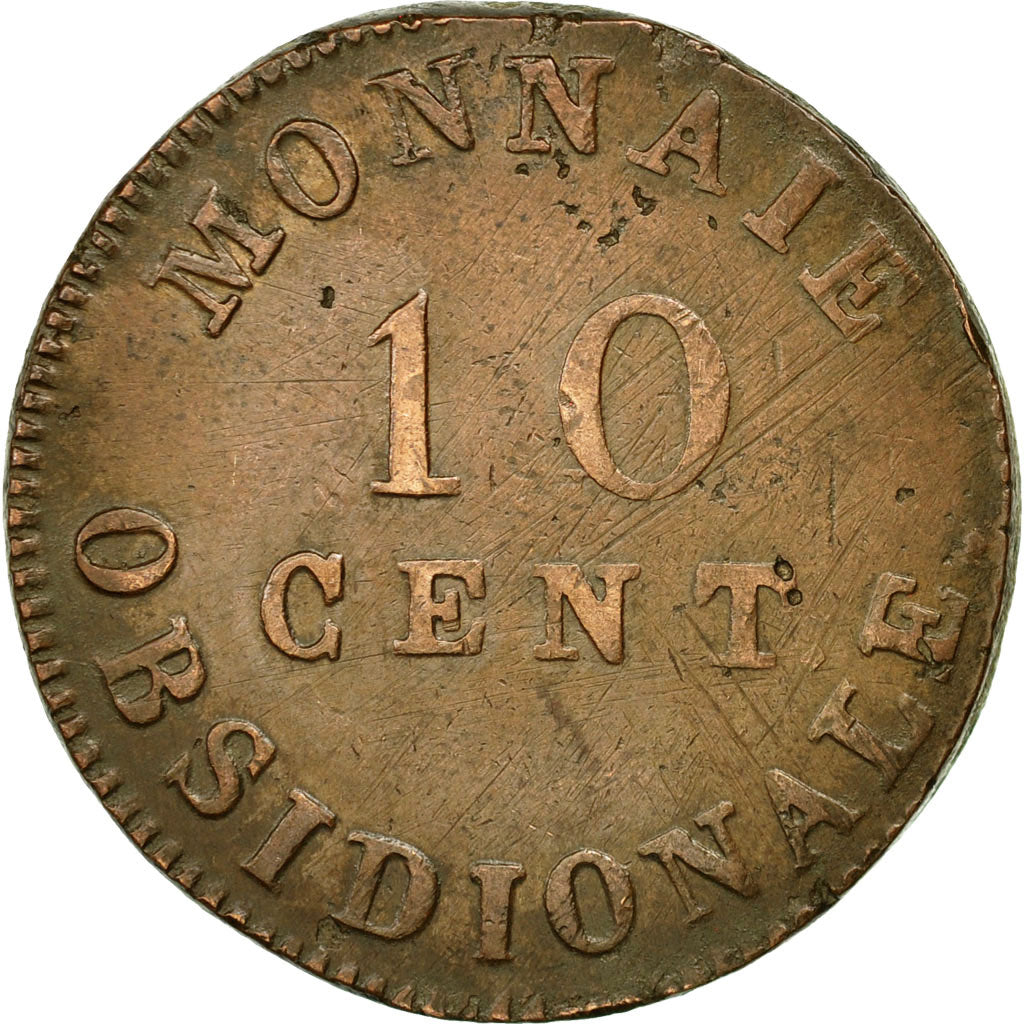 Coin, FRENCH STATES, ANTWERP, 10 Centimes, 1814, Antwerp, VF(30-35), Bronze