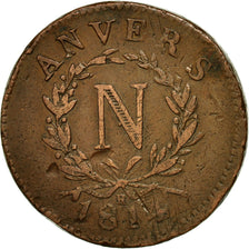 Coin, France, ANTWERP, 10 Centimes, 1814, Anvers, VF(20-25), Bronze