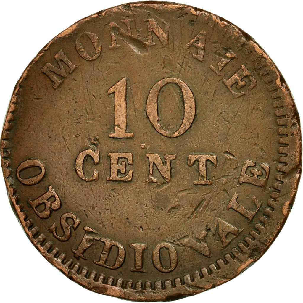 Coin, France, ANTWERP, 10 Centimes, 1814, Anvers, VF(20-25), Bronze