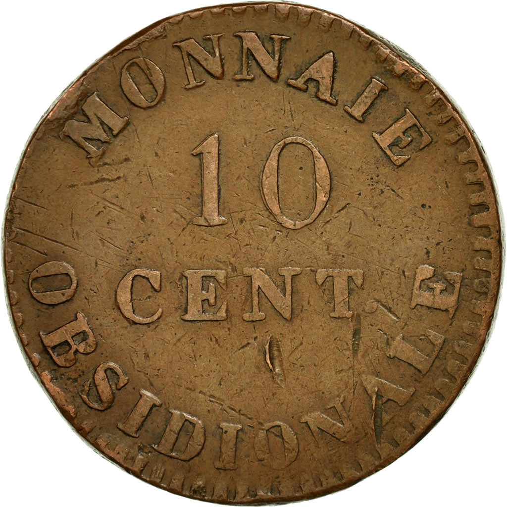 Coin, France, ANTWERP, 10 Centimes, 1814, Anvers, VF(20-25), Bronze