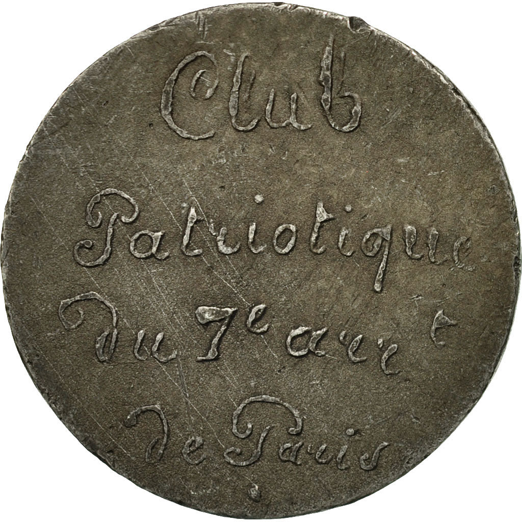 France, Token, Club Patriotique, History, 1848, AU(55-58), Tin