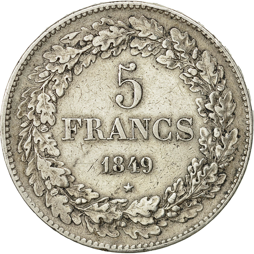 Coin, Belgium, Leopold I, 5 Francs, 5 Frank, 1849, EF(40-45), Silver, KM:3.2
