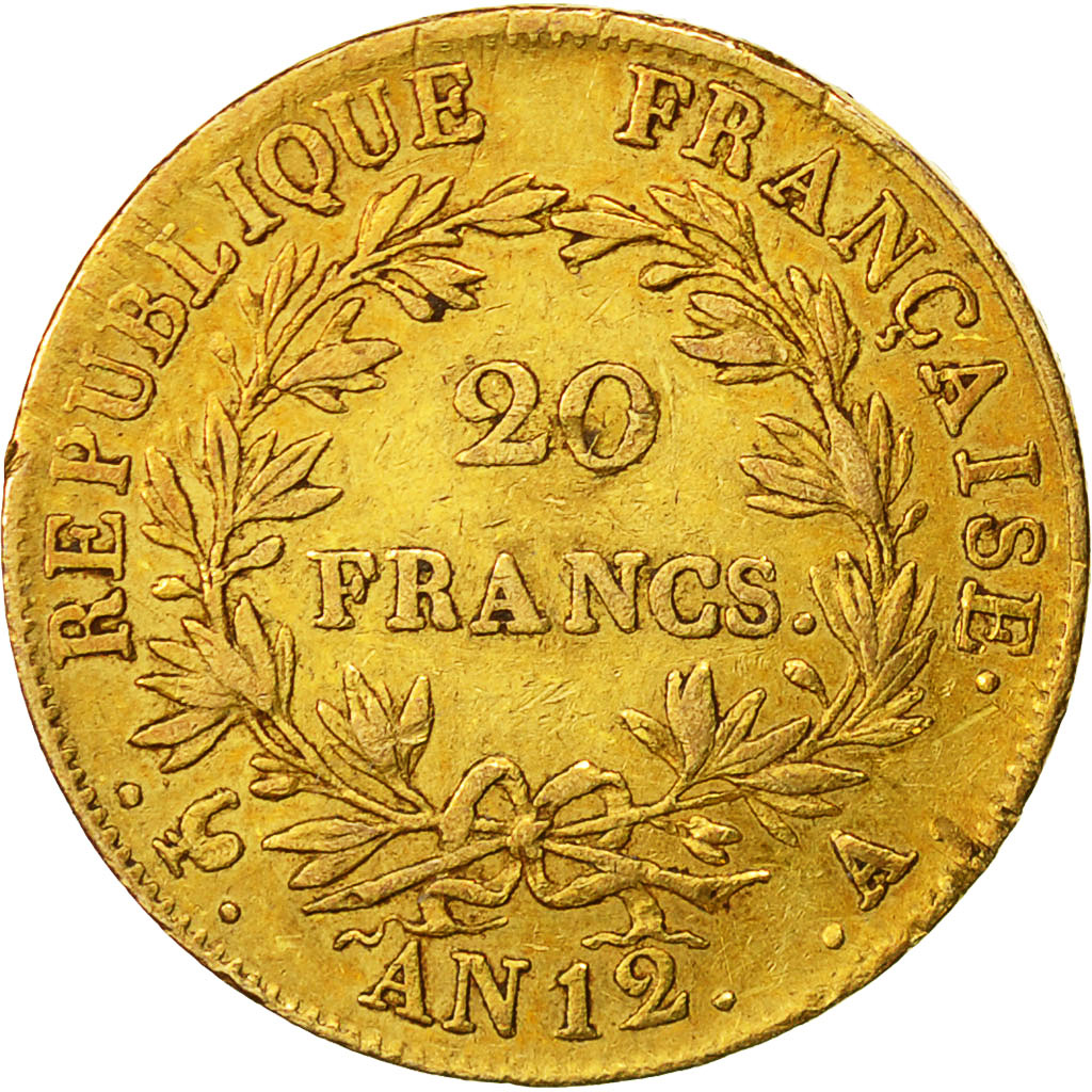 Moneda, Francia, Napoléon I, 20 Francs, 1803, Paris, MBC, Oro, KM:661