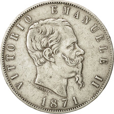Monnaie, Italie, Vittorio Emanuele II, 5 Lire, 1871, Rome, TTB, Argent, KM:8.4