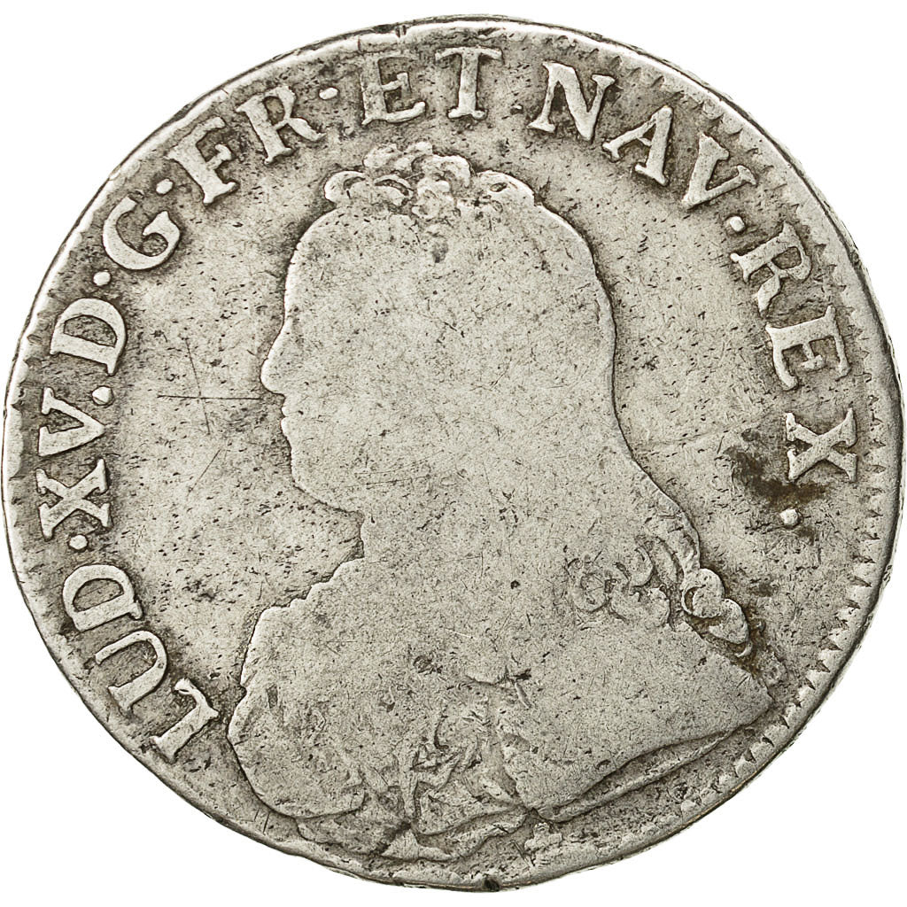 Munten, Frankrijk, Louis XV, Écu aux branches d'olivier, Ecu, Bordeaux, ZG