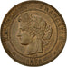 Moneda, Francia, Cérès, 10 Centimes, 1871, Paris, EBC, Bronce, KM:815.1