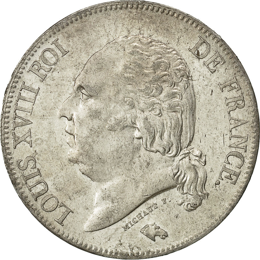Coin, France, Louis XVIII, Louis XVIII, 5 Francs, 1824, Lille, MS(60-62)