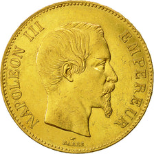 Moneta, Francia, Napoleon III, 100 Francs, 1858, Paris, BB+, Oro, KM 786.1