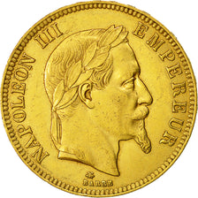 Coin, France, Napoleon III, 100 Francs, 1868, Paris, AU(50-53), KM 802.1