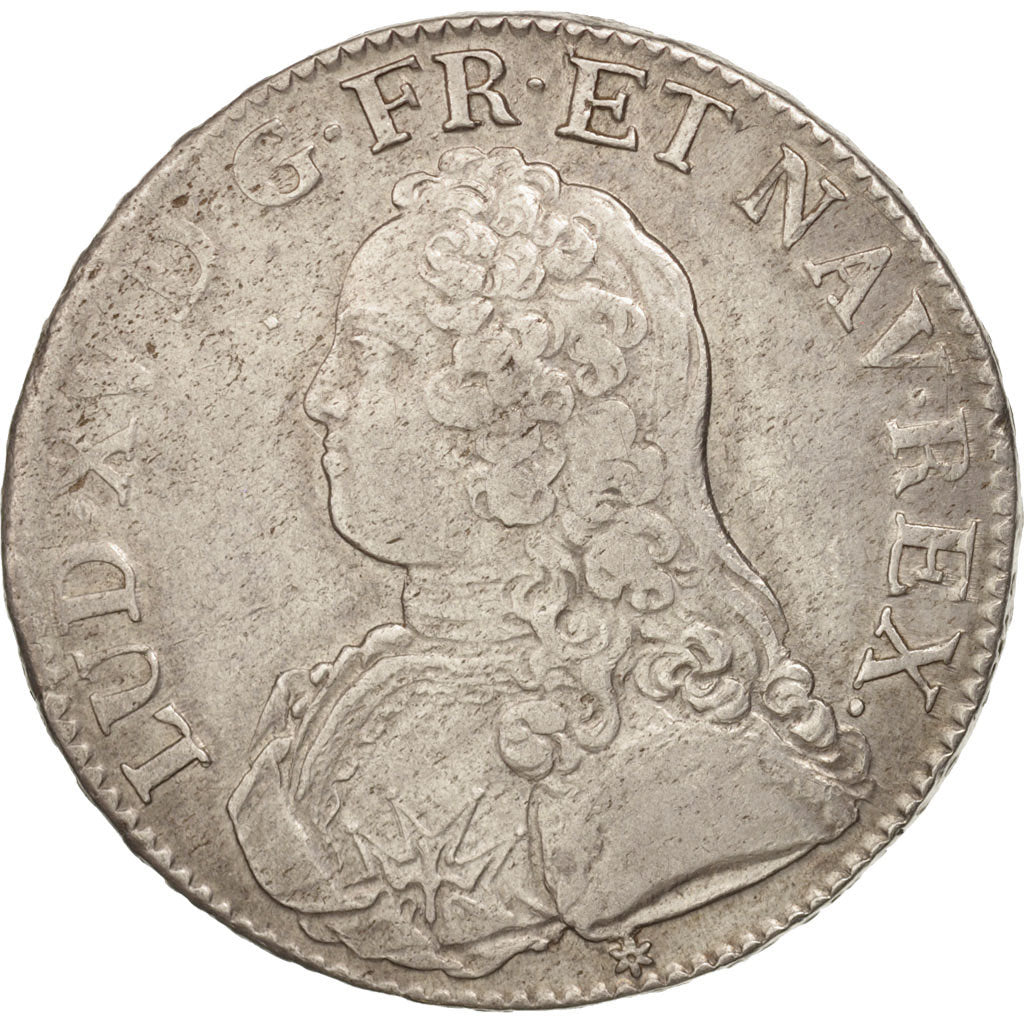 France, Louis XV, Écu aux branches d'olivier, 1728 C, Caen, Silver, KM:486.5