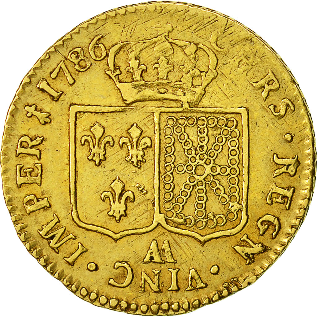 Coin, France, Louis XVI, Louis d'or à la tête nue, 1786, Metz, KM 591.2