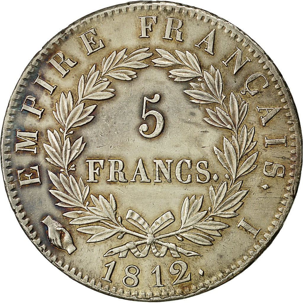 Moneta, Francja, Napoléon I, 5 Francs, 1812, Limoges, AU(55-58), Srebro