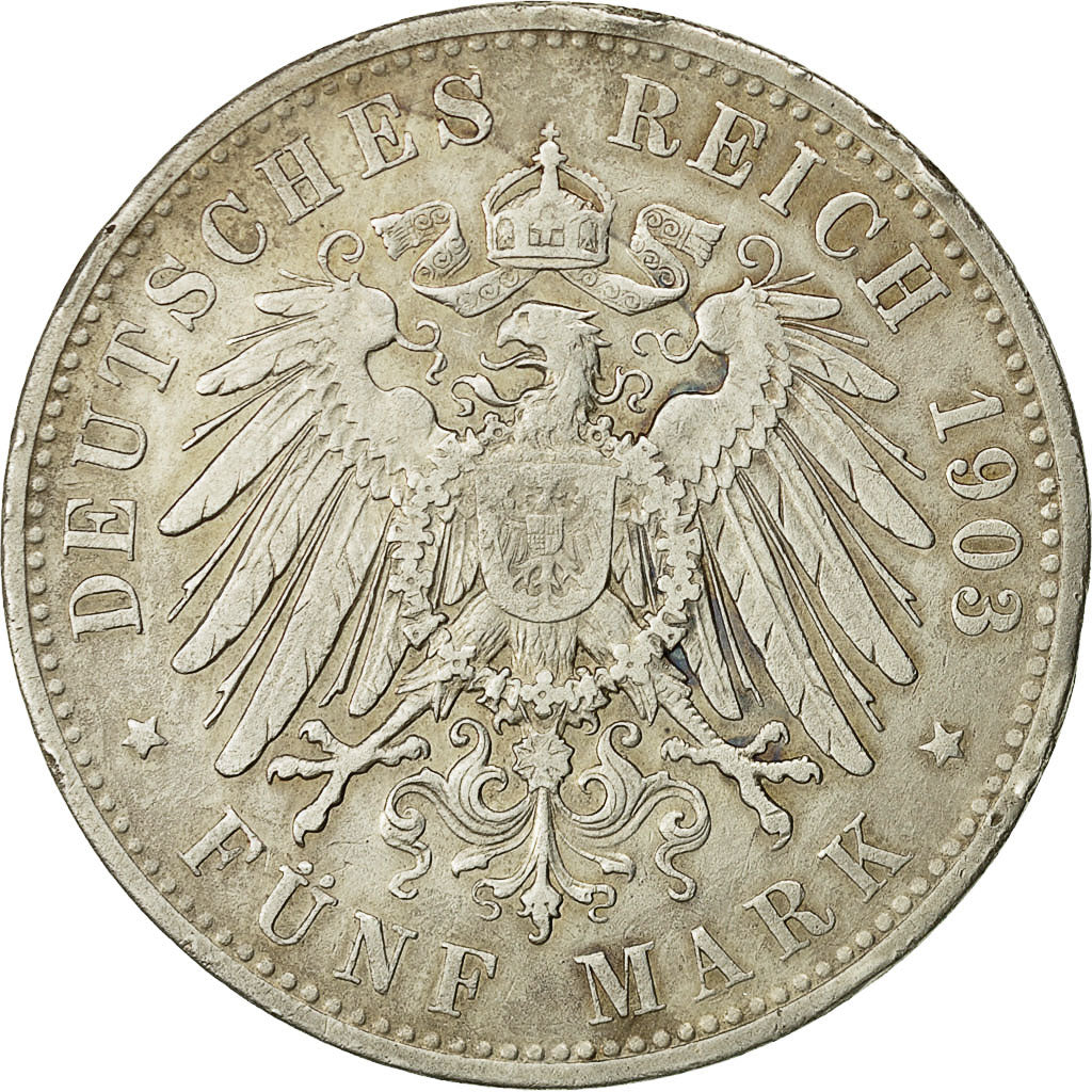 Coin, German States, BAVARIA, Otto, 5 Mark, 1903, Munich, VF(20-25), KM 915