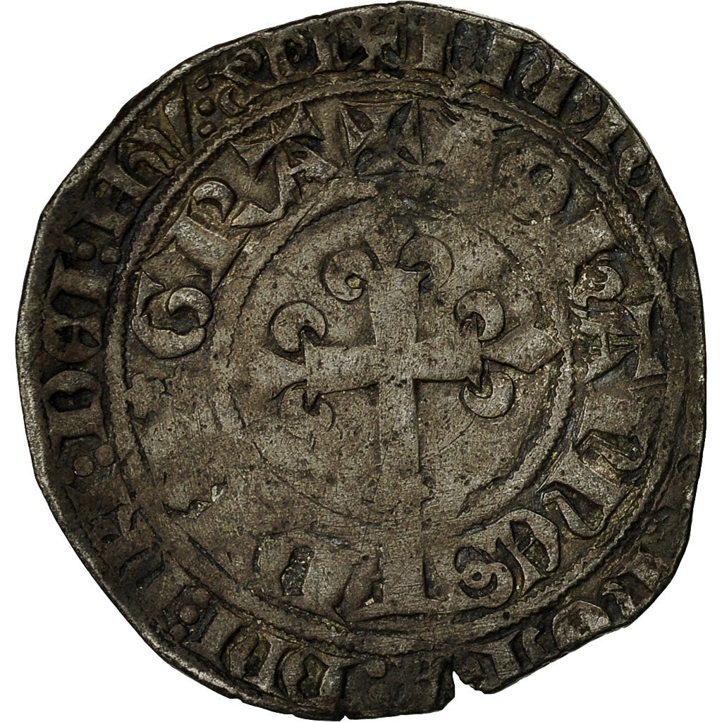 Coin, France, Jean II le Bon, Gros à la Couronne, VF(20-25), Billon,Duplessy 305
