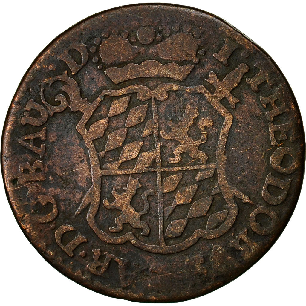 Coin, LIEGE, John Theodore, Liard, 1750, Liege, VF(30-35), Copper, KM:155