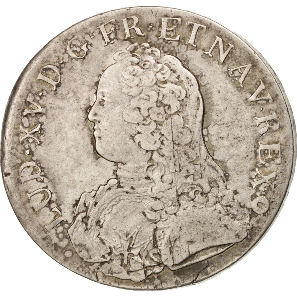 France, Louis XV, Écu aux branches d'olivier, 1727 AA, Metz, Silver, KM:486.2