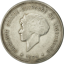 Coin, Luxembourg, Charlotte, 5 Francs, 1929, EF(40-45), Silver, KM:38