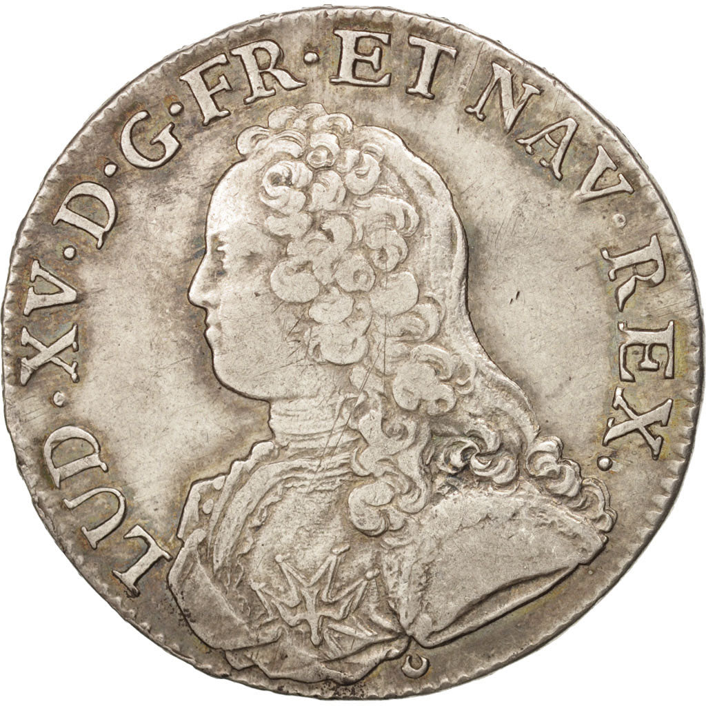 France, Louis XV, Écu aux branches d'olivier, 1726 E, Tours, Silver, KM:486.7