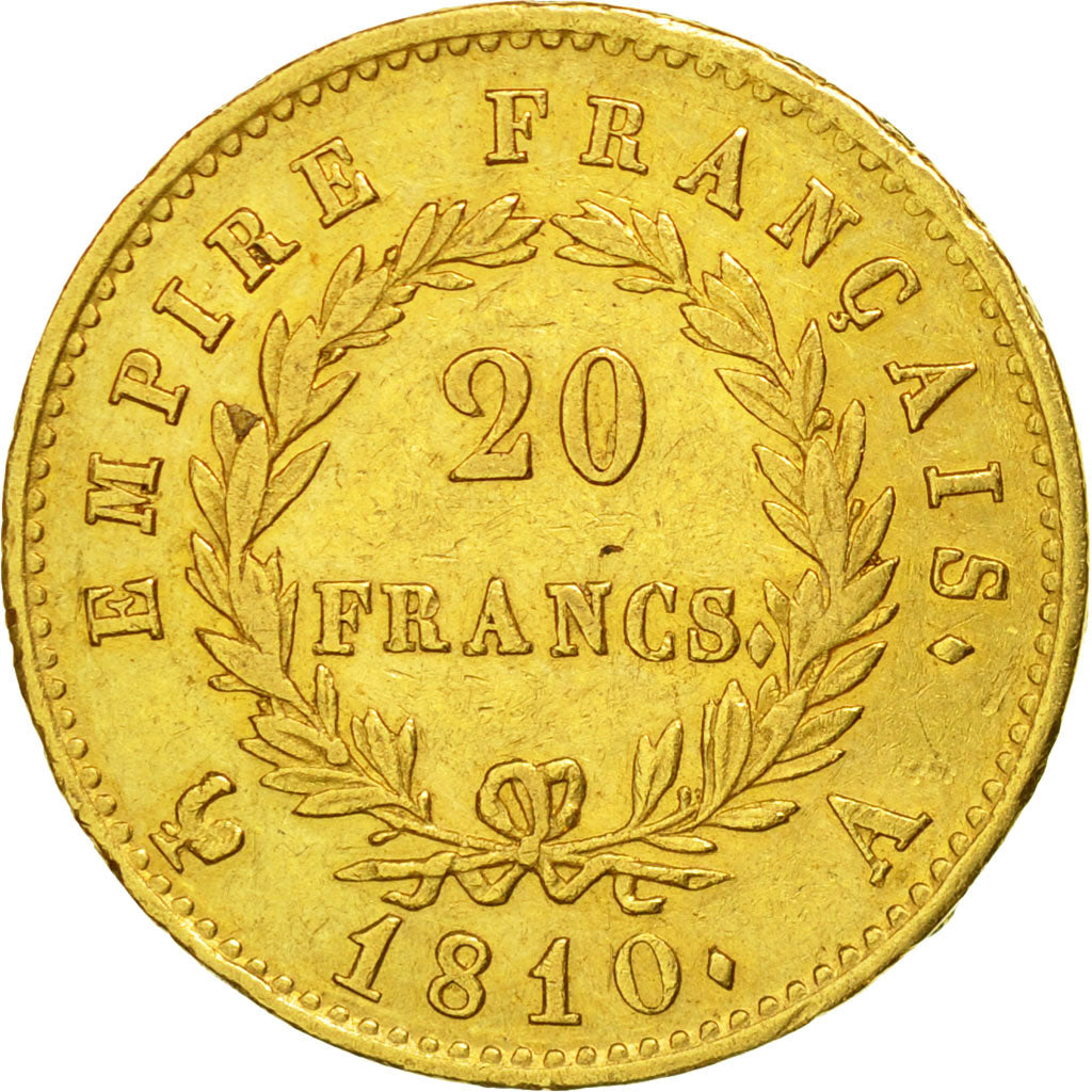 Munten, Frankrijk, Napoléon I, 20 Francs, 1810, Paris, ZF, Goud, KM:695.1